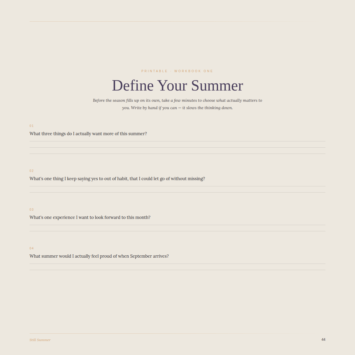 STILL SUMMER